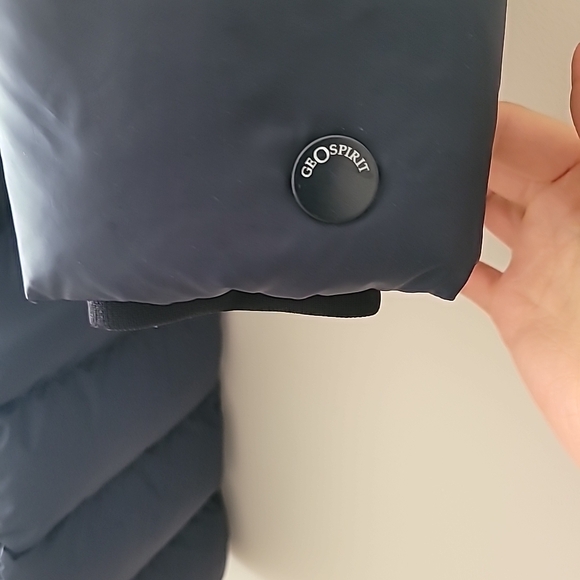 Geospirit Blue Knee-Length Goose Down Puffer Coat with High Collar Size S - Picture 4 of 16